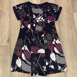 Ted Baker Silk Dress - Navy and Plum Floral